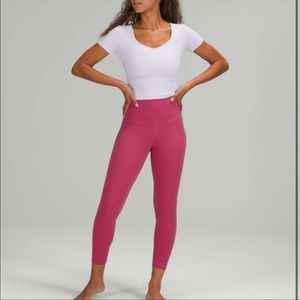 lululemon pink lychee align 25” size 2 pant leggings high rise double lined 🍉🌷